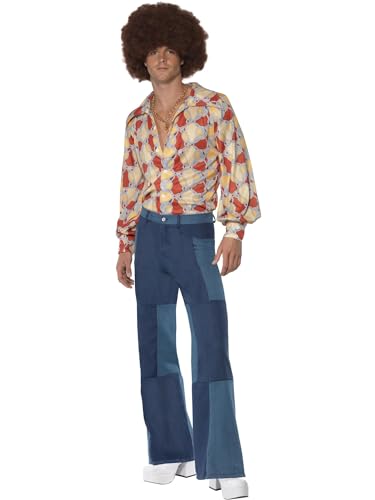 70s Deluxe Flared Trousers, Mens (L) von Smiffys