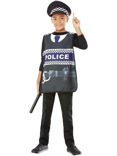 Smiffys Polizei-Set, Uniformrock, Hut und Schlagstock von Smiffys