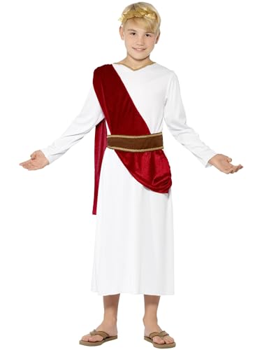 Smiffys Römer Kostüm,Weiß, mit Robe, Gürtel und Kopfbedeckung von Smiffys