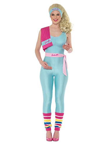 Smiffys Barbie Kostüm, Blau, mit Jumpsuit, Gürtel, Stirnband, Handtuch, Perücke Legwarmer von Smiffys