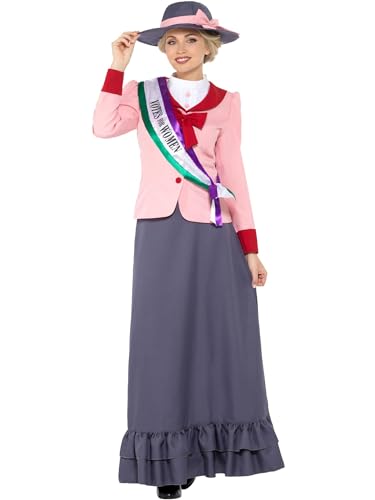 Smiffys Kostüm, Viktorianische Frauenrechtlerin, Deluxe, Grau & Rosa, mit Kleid, Schärpe & Hut Smiffys Kostüm, Viktorianische Frauenrechtlerin, Deluxe, Grau & Rosa, mit Kleid, Schärpe & Hut von Smiffys