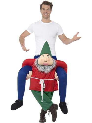 Piggyback Gnome Costume, Green, One Piece Suit with Mock Legs von Smiffys