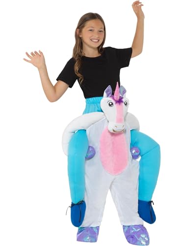 Smiffys Kinder Huckepack-Einhorn-Kostüm, Rosa Weiß, Overall mit Beinattrappen Smiffys Kinder Huckepack-Einhorn-Kostüm, Rosa Weiß, Overall mit Beinattrappen von Smiffys