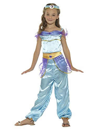 Arabian Princess Costume, Blue, with Top, Trousers & Headpiece, (M) von Smiffys