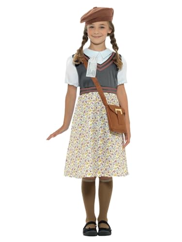 Smiffys Evakuiertes-Schulmädchen-Kostüm, Grau, mit Kleid, Mütze, Namensschild und Tasche Smiffys Evakuiertes-Schulmädchen-Kostüm, Grau, mit Kleid, Mütze, Namensschild und Tasche von Smiffys