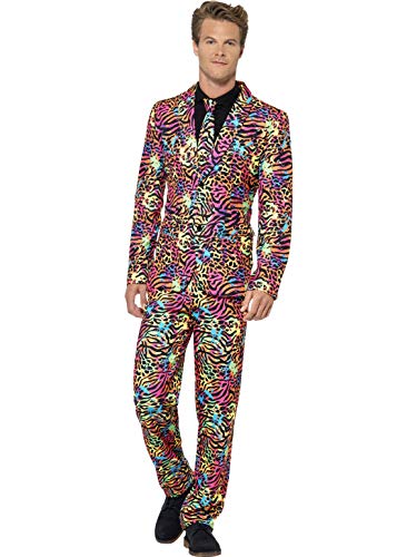 Smiffys Neon Anzug, Mehrfarbig, mit Jacke, Hose & Krawatte von Smiffys