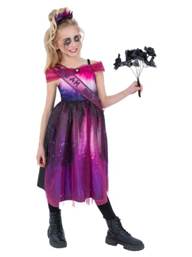 Smiffys Scream Queen Kostüm mit Kleid & Krone, Halloween-Kind-Kostüm, Halloween-Kostüme von Smiffys