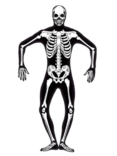 Second Skin Skelett leuchtend GID Halloween Kost�m Stretchanzug Gr M von Smiffys