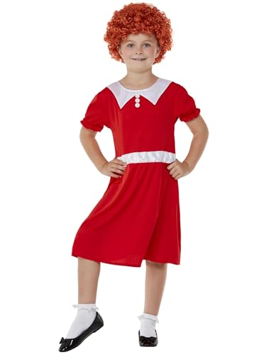 Smiffys Kostüm Singendes Waisenkind, Rot, Kleid und Perücke von Smiffys