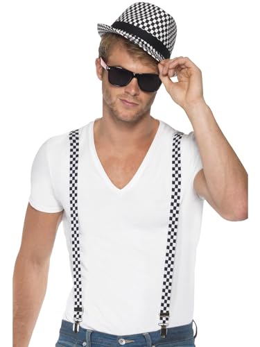 Ska Two Tone Instant Kit, Black & White, with Braces & Hat Ska Two Tone Instant Kit, Black & White, with Braces & Hat von Smiffys