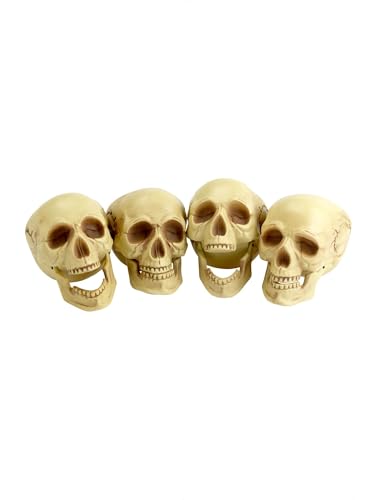 Smiffys Totenköpfe, Natur, 4 Teile, 16 cm groß von Smiffys