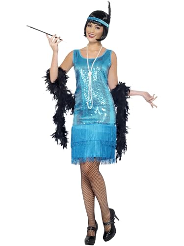 Smiffys Flirty Flapper Kostüm, Türkis, mit Kleid, Kopfschmuck und Halskette Smiffys Flirty Flapper Kostüm, Türkis, mit Kleid, Kopfschmuck und Halskette von Smiffys