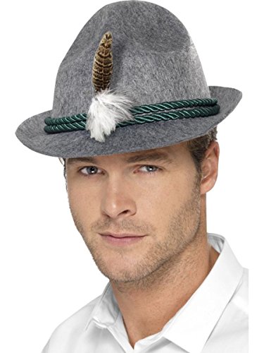 Smiffys 21794 - Deutsch-Trenker Hut mit Feder Flicht, grau/grün Smiffys 21794 - Deutsch-Trenker Hut mit Feder Flicht, grau/grün von Smiffys
