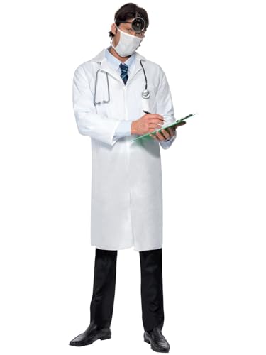 Doctor's Costume, White, with Long Coat & Mask, (L) Doctor's Costume, White, with Long Coat & Mask, (L) von Smiffys