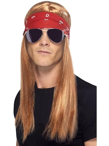 Smiffys 90er Rocker-Kit, mit rotblonder Perücke mit Halstuch und Sonnenbrille Smiffys 90er Rocker-Kit, mit rotblonder Perücke mit Halstuch und Sonnenbrille von Smiffys