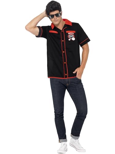 Smiffys 50iger Jahre Bowling Hemd, mit Strike It Lucky Motiv Smiffys 50iger Jahre Bowling Hemd, mit Strike It Lucky Motiv von Smiffys