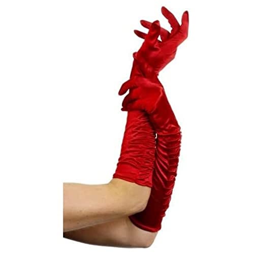 Temptress Gloves, Red, Long von Smiffys