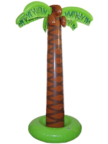 Palme aufblasbare Deko Hawaii Sommerparty, ca. 165 cm, Grün / Braun von Smiffys
