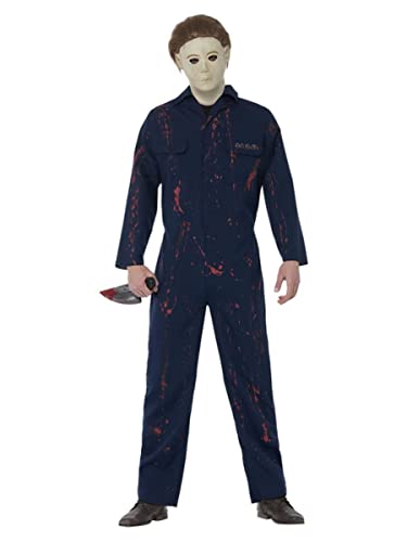 Halloween H20 Michael Myers Costume, Blue, with Jumpsuit, Latex Mask & Knife von Smiffys