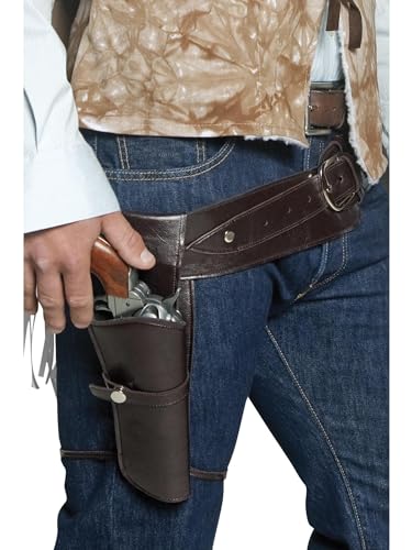 Smiffys Authentische Western Kollektion, Umherstreifender Räuber Gürtel und Holster, Einzelnes Holster von Smiffys