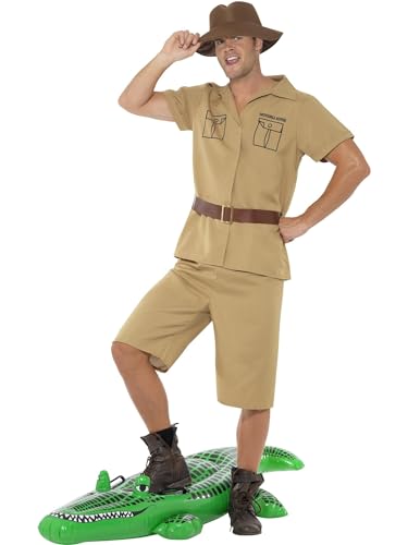 Smiffys Safari-Mann Kostüm, mit Hemd, Shorts, Gürtel und Hut von Smiffys