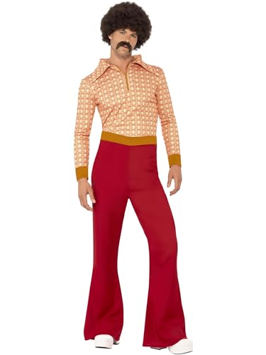 Smiffys Authentischer 70iger Jahre Typ Kostüm, mit Top und Hosen mit hochgezogener Taille Smiffys Authentischer 70iger Jahre Typ Kostüm, mit Top und Hosen mit hochgezogener Taille von Smiffys