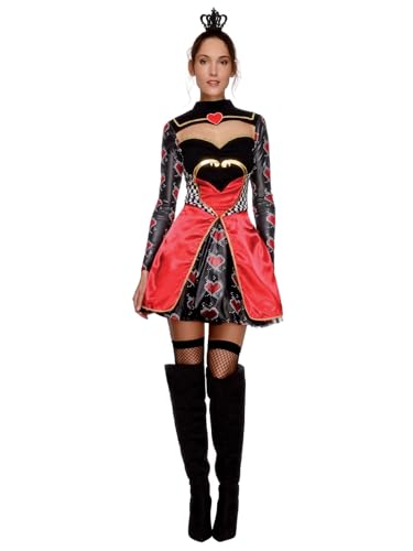 Smiffys Fever Kollektion, Herzkönigin Kostüm, mit Kleid, eingearbeitetem Unterrock und Mini-Krone Smiffys Fever Kollektion, Herzkönigin Kostüm, mit Kleid, eingearbeitetem Unterrock und Mini-Krone von Smiffys