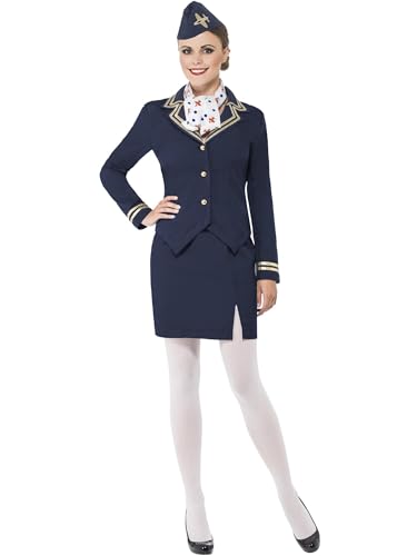 Smiffys Airways-Begleiterin Kostüm, Blau, mit Jacke, Rock, Schal und Mütze Smiffys Airways-Begleiterin Kostüm, Blau, mit Jacke, Rock, Schal und Mütze von Smiffys