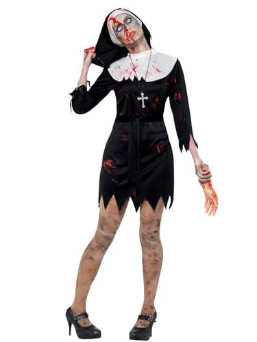 Smiffys Schwester Zombie Kostüm, Schwarz, Kleid, Kopfbedeckung, Gürtel & Kreuzanhänger Smiffys Schwester Zombie Kostüm, Schwarz, Kleid, Kopfbedeckung, Gürtel & Kreuzanhänger von Smiffys