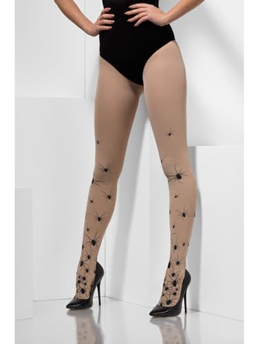 Smiffys Spinnen-Strumpfhose, Hautfarbenund Schwarz Smiffys Spinnen-Strumpfhose, Hautfarbenund Schwarz von Smiffys