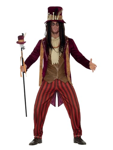 Smiffys Deluxe Voodoo-Hexen-Doktor-Kostüm, Rot, mit Hose, Jacke, Weste, Halsketten und Hut Smiffys Deluxe Voodoo-Hexen-Doktor-Kostüm, Rot, mit Hose, Jacke, Weste, Halsketten und Hut von Smiffys