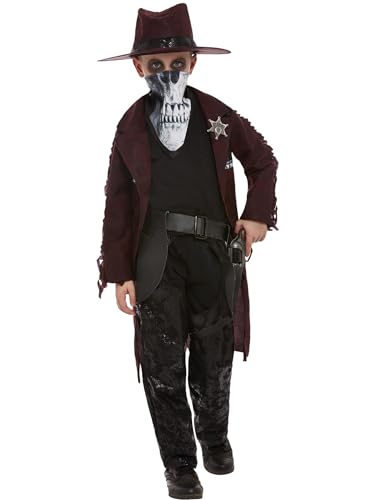 Smiffys Dunkles Western Cowboy-Kostüm, Burgunderrot, Jacke, Lefzen, Holster, Hut & Maske Smiffys Dunkles Western Cowboy-Kostüm, Burgunderrot, Jacke, Lefzen, Holster, Hut & Maske von Smiffys