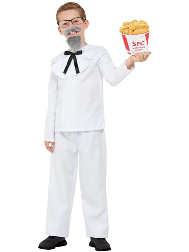 Smiffys Captain Cluck Kostüm, Weiß, Oberteil, Hose, Bart, Brille und EVA-Eimer Smiffys Captain Cluck Kostüm, Weiß, Oberteil, Hose, Bart, Brille und EVA-Eimer von Smiffys