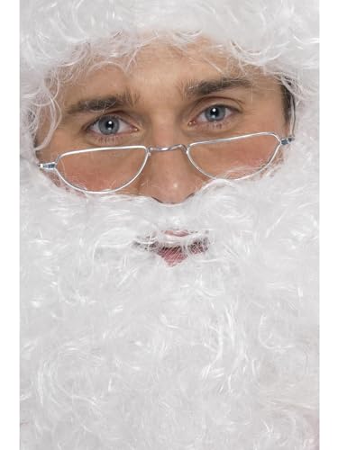 Santa Half Moon Specs, Silver von Smiffys