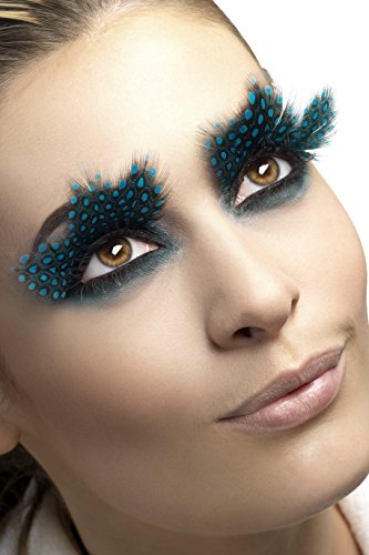 Eyelashes, Large Feather with Aqua Dots von Smiffys