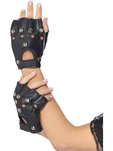 Punk Gloves, Black, with Studs von Smiffys