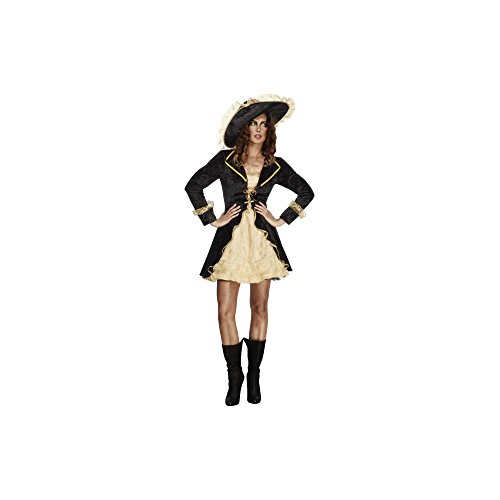 Fever, Damen Säbelrassler Kostüm, Kleid mit angebrachter Jacke und Hut, Größe: M, 27072 von Smiffys
