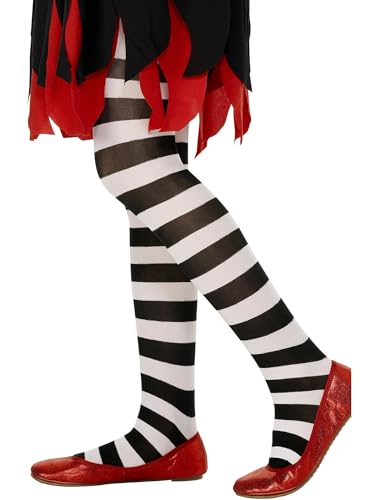 Smiffy's - Tights Black and White Striped, Age 6-12,Farblos von Smiffys
