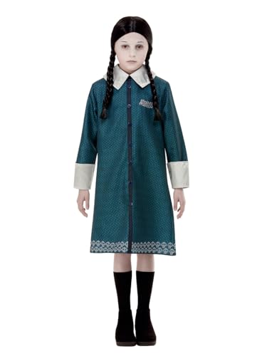 Addams Family Wednesday Costume, Black, Dress & Wig, (M) von Smiffys