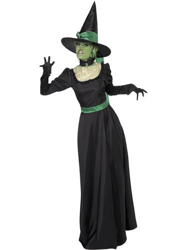 Smiffys, Damen Böse Hexe Kostüm, Kleid und Hut, Größe: S, 33134 von Smiffys
