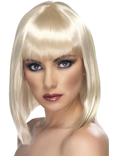Smiffys Glam Perücke, Blond, Kurz, abgerundet mit Pony Smiffys Glam Perücke, Blond, Kurz, abgerundet mit Pony von Smiffys