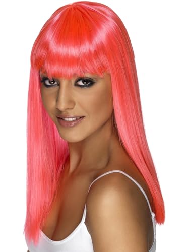 Smiffys Glamourama Perücke, Neon-Rosa, Lang, Glatt mit Pony Smiffys Glamourama Perücke, Neon-Rosa, Lang, Glatt mit Pony von Smiffys
