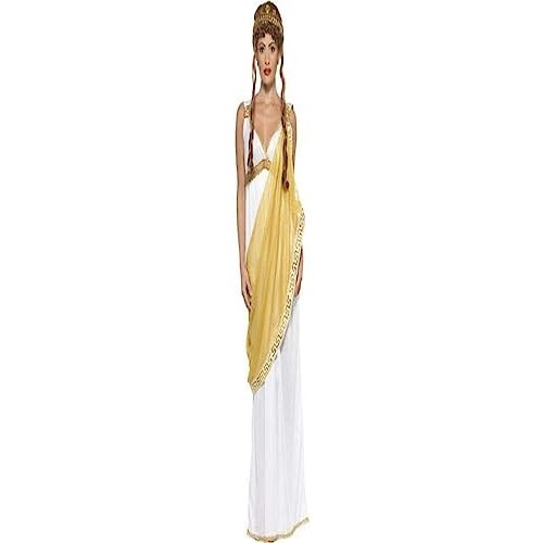 Smiffys, 23024L Damen Helena von Troja Kostüm, Kleid und Diadem, Größe: L, , White & Gold von Smiffys