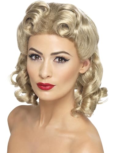 Smiffys 40er Liebchen-Perücke, Blond, mit Locken von Smiffys