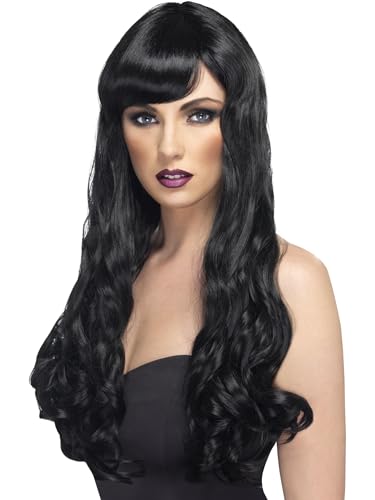 Smiffys Verlangen Perücke, Schwarz, Lang, Lockig mit Pony Smiffys Verlangen Perücke, Schwarz, Lang, Lockig mit Pony von Smiffys