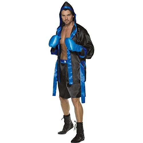 Smiffys Am Boden ausgezählt Herrenkostüm, Robe, Shorts, Gürtel und Boxhandschuhe von Smiffys