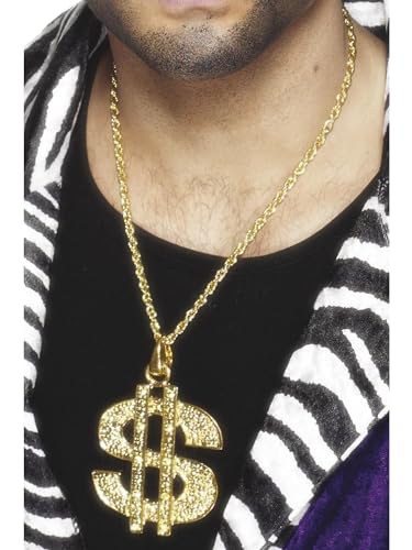 Smiffys Dollarzeichen-Medaillon, Gold, an Kette Smiffys Dollarzeichen-Medaillon, Gold, an Kette von Smiffys