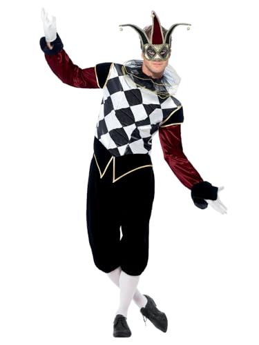 Smiffys Kostüm Venezianischer Gothic-Harlekin, mit Oberteil, Hose und Kragen Smiffys Kostüm Venezianischer Gothic-Harlekin, mit Oberteil, Hose und Kragen von Smiffys
