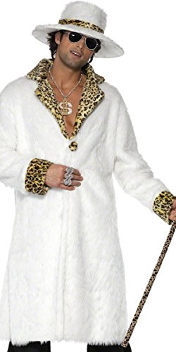 Pimp Costume, White and Leopard Print (M) von Smiffys