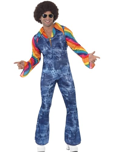 Smiffys Toller Tänzer Kostüm, mit Denim-Effekt-Jumpsuit und Mock Hemd Smiffys Toller Tänzer Kostüm, mit Denim-Effekt-Jumpsuit und Mock Hemd von Smiffys